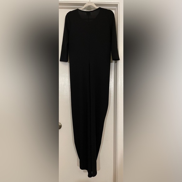 Simply Mila Gathered Black Hi-Lo Dress - Timeless Elegance with a Modern Twist - Picture 5 of 8